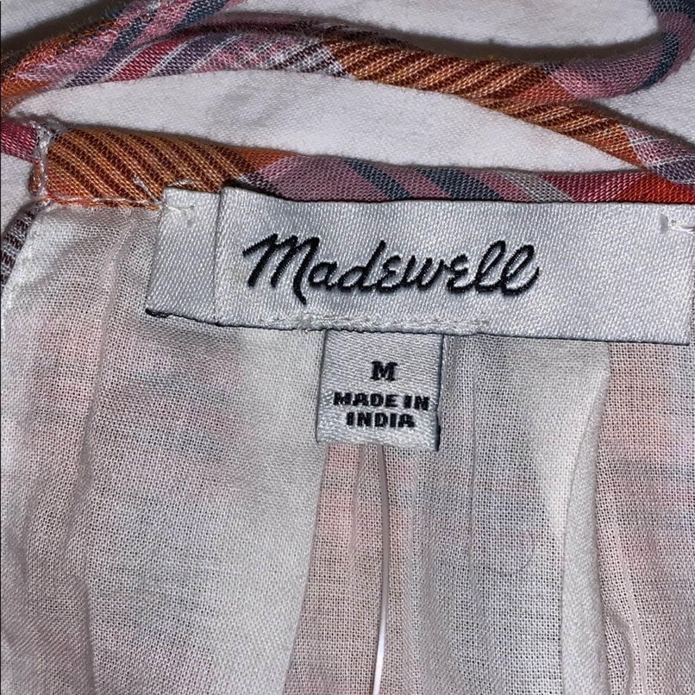 Madewell Plaid Ruffle-Sleeve Popover Mini Dress M - Picture 5 of 10